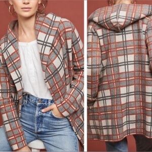 Like New Anthropologie Field Flower plaid Sweater Medium